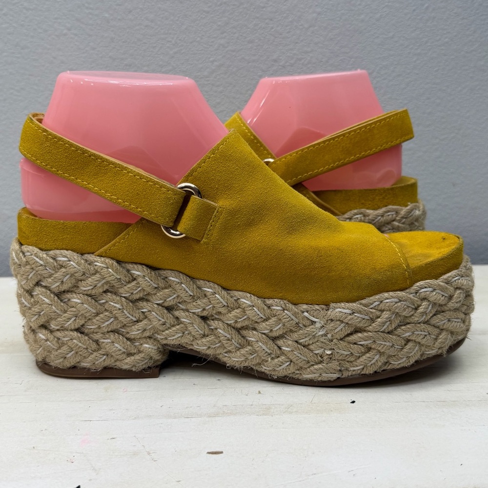 Kelsi Dagger Brooklyn Keys Yellow Suede Espadrille p
platform Sandals Size 8 - Picture 2 of 9